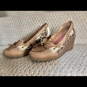 SOLD: Sperry Top Sider Cheetah Print Wedge 8.5